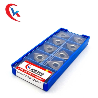 WNMG080402-MS que processa inserções de revestimento físicas de terminação de aço inoxidável do carboneto de tungstênio das peças de aço