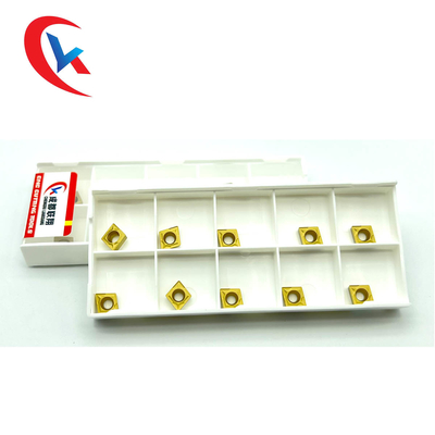 O carboneto de tungstênio CCMT060204 fazendo à máquina de aço introduz o revestimento químico amarelo