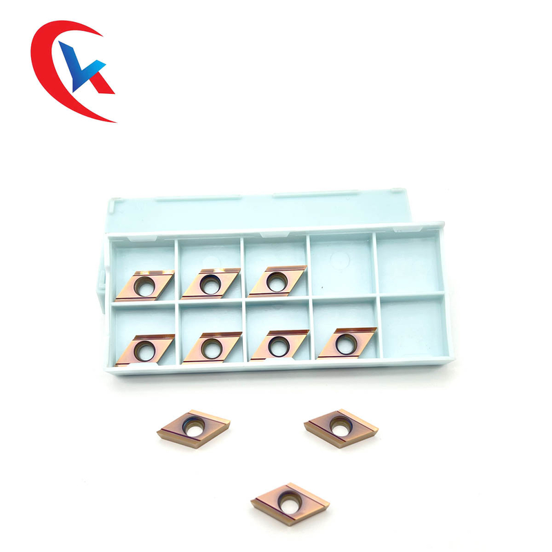 Lâmina de terminação DCGT11T301 R-Y Bronze do torno do CNC que reveste inserções do carboneto de tungstênio de HRA 91,8